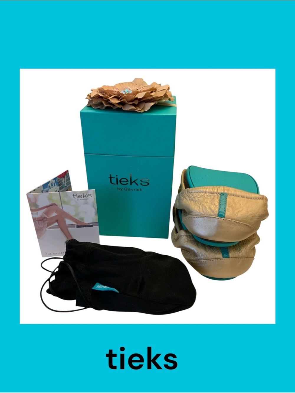 Tieks Champagne Gold Ballet Flats Limited Edition